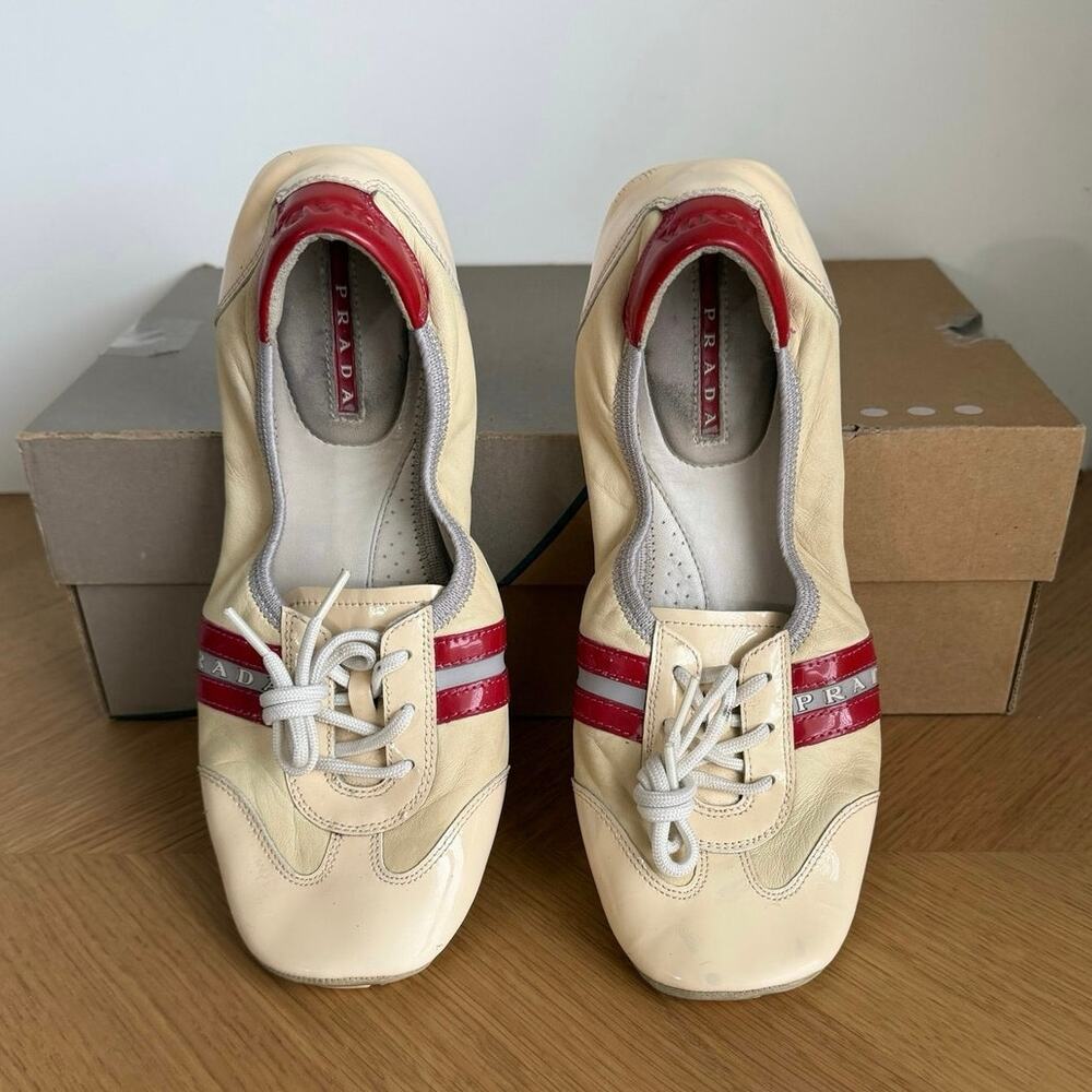 Prada Sport Women Lace Up Ballet Flats- SZ 37.5 / US 7.5 - Picture 13 of 16
